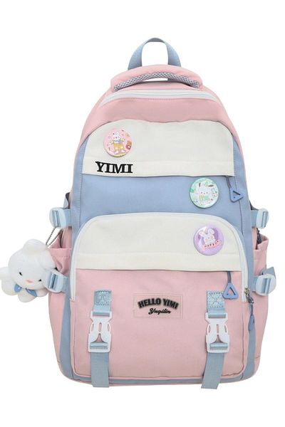 roys joys Rucsac de școală Luffy Pink Blue - Ursuleț, stil coreean Hdl02