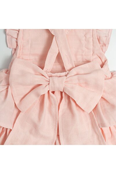 DEUX LAPINS 100% Cotton Muslin Baby Ruffle Evening Dress