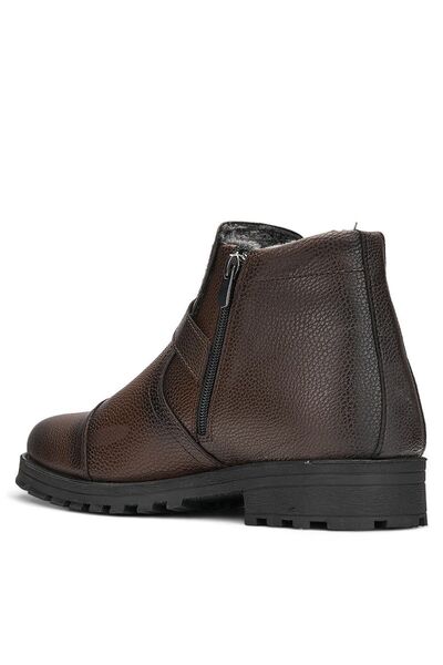 Nstil Ανδρικές μπότες casual καφέ - Παπούτσια εξωτερικού χώρου με οδοντωτή σόλα με φερμουάρ και λεπτομέρεια αγκράφα 01