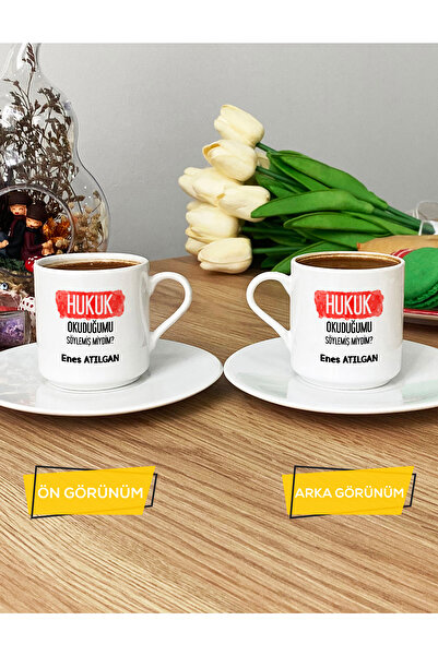Hedizu Kişiye Özel Avukata Hediye Türk Kahvesi Fincanı Beyaz Hukuk Okuduğumu Söylemiş Miydim