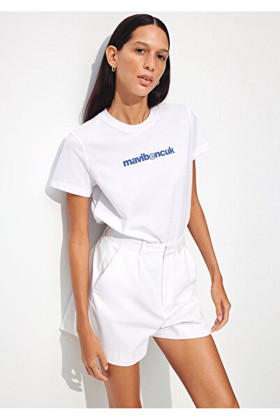 Mavi Tricou alb cu imprimeu BLUEBEAD