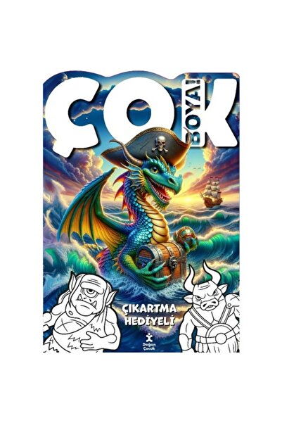Doğan Çocuk Çok Boya! Çıkartmalı Dev Boyama Kitabı - Yaratıklar