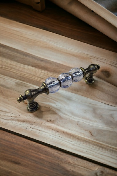 Dizaynhouse 96 mm Kristal Tasarım Kulp, Antik Sarı Metal Lüks Model Dolap ve ...