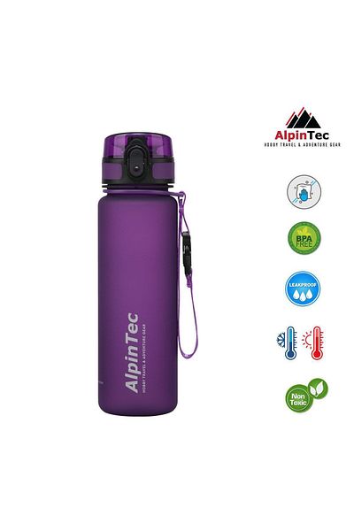 AlpinTec 500 ML Purple Tritan Water Bottle - 23 cm