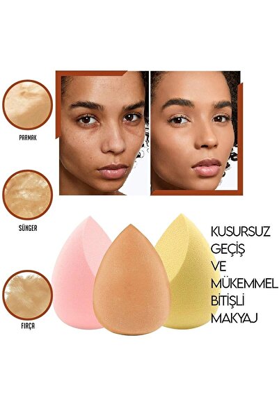 kozmokalite 4'lü Kutulu Yumuşak Makyaj Süngeri Fondöten , Pudra , Kapatıcı Uygulama Seti