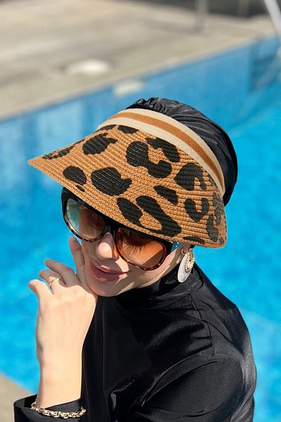 Remsa Mayo LeopaRd PatteRned Remsa StRaw Hat - SunscReen, Camel Rş-111
