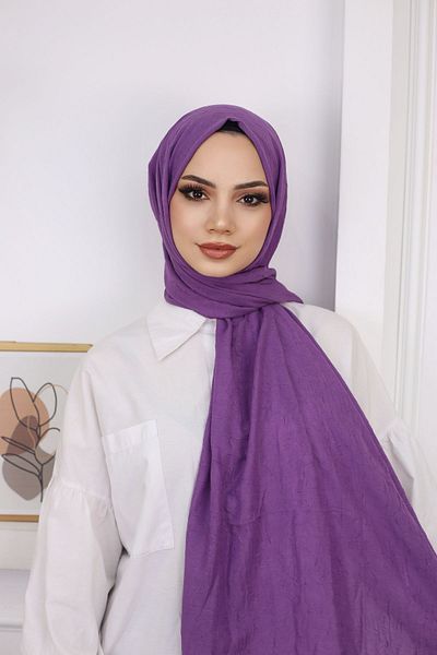 feronis Hijab Women's Bamboo Shawl Model _ Purple