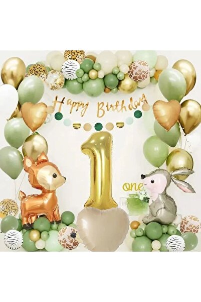 parti hediye sepeti KÜF YEŞİLİ AYAKLI CEYLAN DOĞUM GÜNÜ KONSEPT PARTİ SETİ