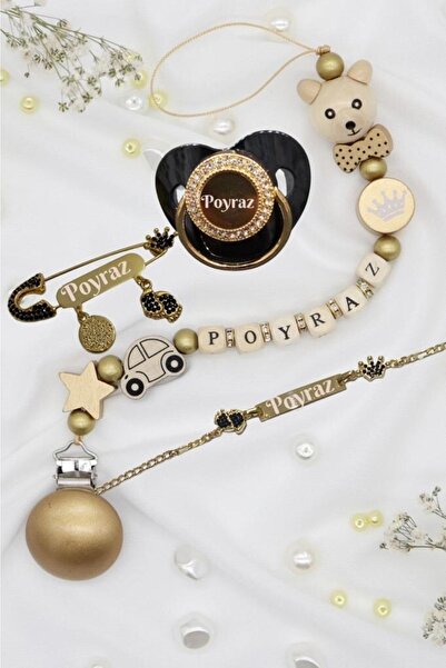 lilamtasarım %100 Doğal Ahşap Ürünlerden Bebek Emzik Seti