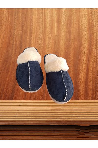 İpek Women's Colorful Plush Fluffy Non-Slip Sole Home Office Furry Slippers