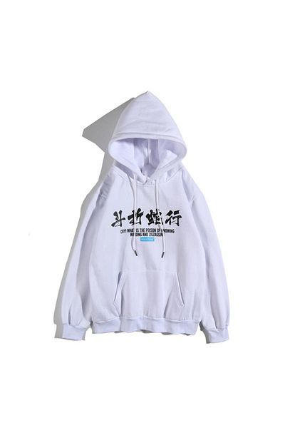 DEEPSENCE White Men's Oversize Sweatshirt - Snake Print