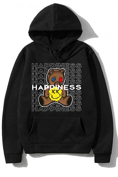 DEEPSENCE Happines Front Printed Unisex Oversize Sweatshirt
