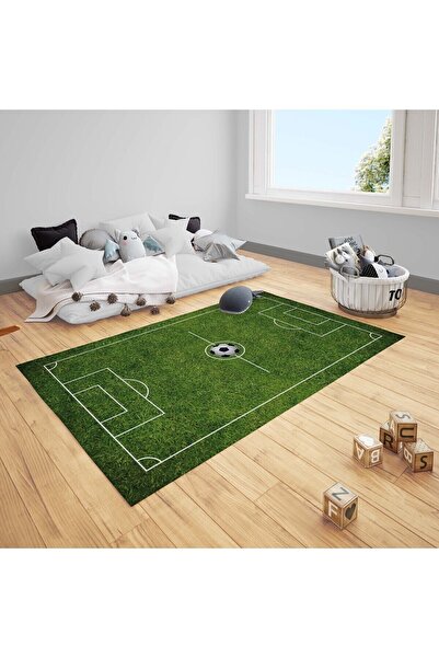 CİCİ ODAM Çocuk Bebek Odası Halısı Toplu Futbol Çimen Sahası
