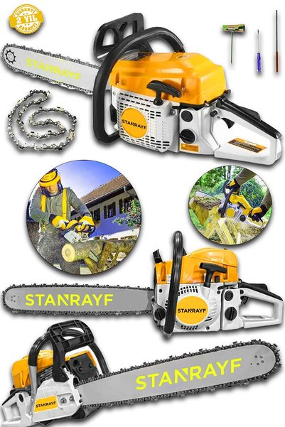 stanrayf Alman W-Power 16HP Çelik Şanzıman Benzinli Hızar Bıçkı Ağaç Odun Dal...