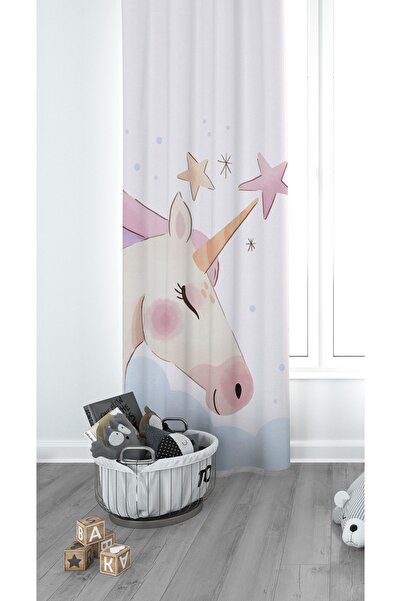 CİCİ EKO Unicorn Çocuk Odası Perdesi Fon Perde