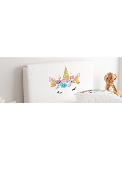 CİCİ ODAM Baza Başlık Kılıfı Çiçek Taçlı Unicorn