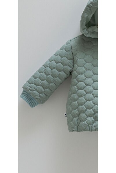 Caramell Baby Boy Hooded Quilted Coat - 100% Cotton