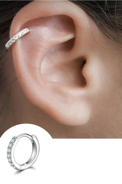 BY DİLEK ÇETİN ACCESSORY Çelik Silver 8 Mm Kıkırdak Helix Tragus Piercing(1ADET)