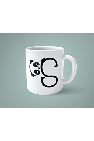 hesaplisiburada Letter S Panda Alphabet Printed Mug Cup