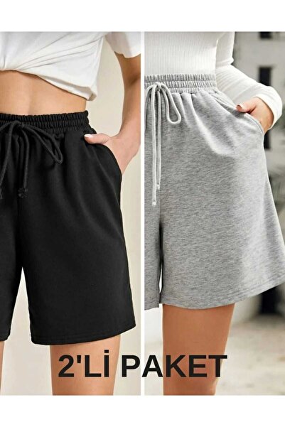 Verivay Αθλητικό Γυναικείο Μαύρο Σορτς - Άνετα Ρούχα, Πακέτο Ευκαιρίας δύο τε...
