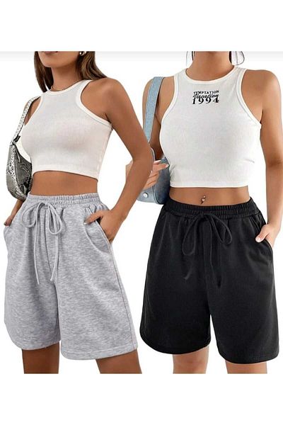 ALTIN DİKİŞ Sport Women's Black Shorts - Economic Package, Comfortable Wear