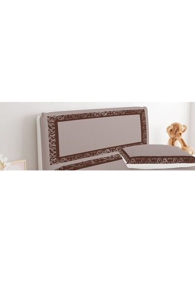 CİCİ ODAM Baza Başlık Kılıfı Düz Renk Kenarları Şekilli Dekoratif Desen