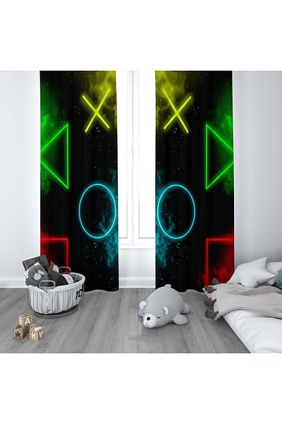 CİCİ ODAM 1 Wing Children's Room Curtain Background Curtain Game Over Game Themed