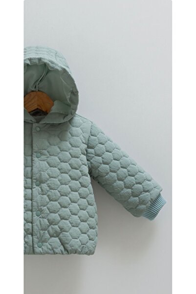 Caramell Baby Boy Hooded Quilted Coat - 100% Cotton