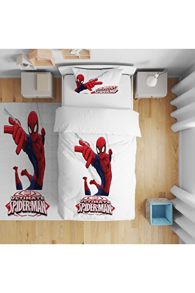 Genel Markalar Çocuk Yatak Örtüsü Hediye Yastık Kılıfı Spiderman Örümcek Adam Marvel