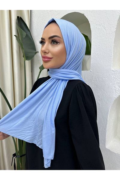 useev Combed Cotton Shawl Baby Blue 0001