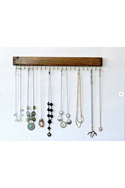 Efe Kolye Asma Aparatı Kolye Askısı Metal Takı Standı Büyük Asma Ahşap Duvar Askılık