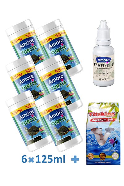 AMORE Turtle Calcium Sticks 6x125 ml Vitaminli Su Kaplumbağası Yüzen Yemi, Kaya Tuzu, Multivitamin