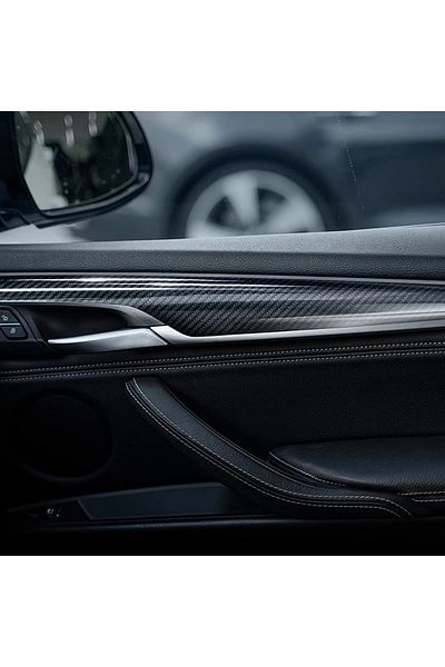 ESEMİZ 5D Ultra Glossy Black Carbon Fiber Foil - Air Channel, Durable - Size 10cm x 152cm