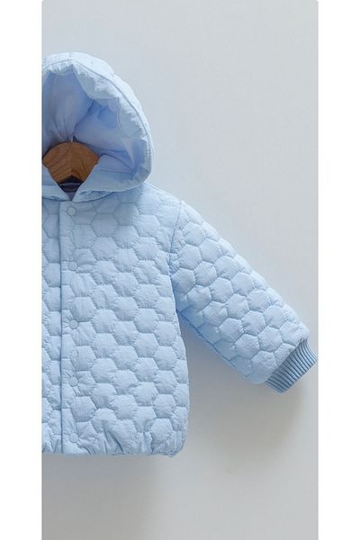 Caramell Baby Boy Hooded Quilted Coat - 100% Cotton