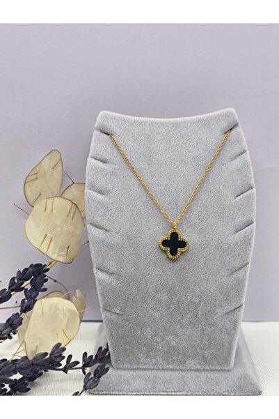 Ece Takı Aksesuar GOLD RENK YONCA TASARIM ÇELİK KOLYE