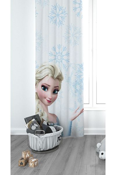 CİCİ EKO Frozen Elsa Children's Room Curtain Background Curtain