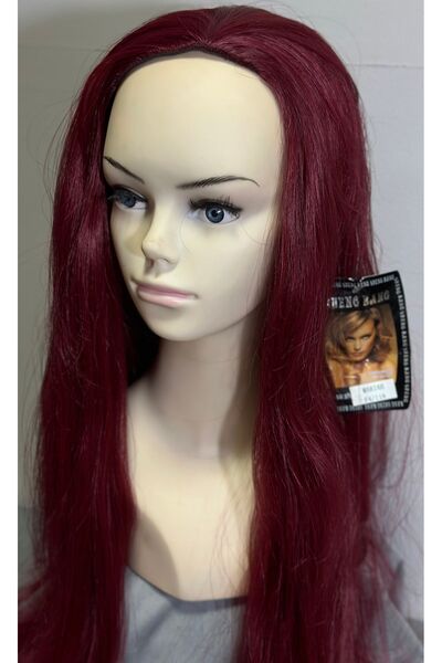 papatya peruk Uzun Kızıl Peruk 50 60 Cm Isıya Uygun