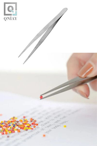 QNİAY Professional Ingrown Eyebrow Tweezers Stainless 9cm Titanium Precision Tip Ingrown Broken Feather Bristle Rotation Under Skin