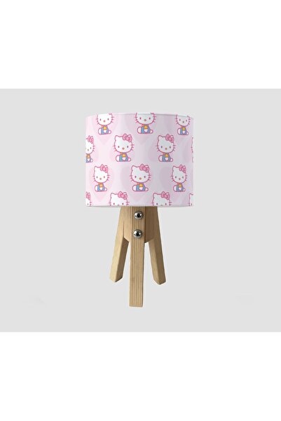 CİCİ ODAM Çocuk Bebek Odası Abajur Kalpli Hello Kitty