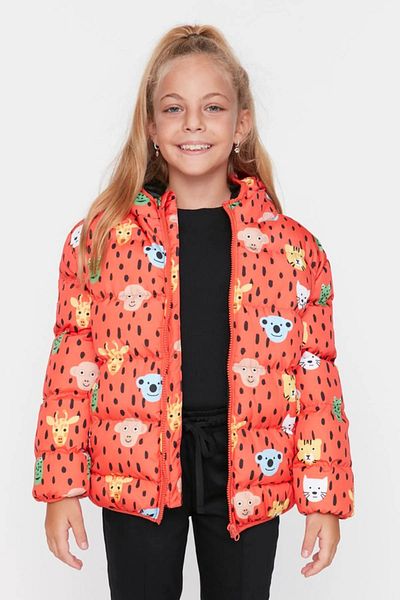 ÖNDER MODA Children's Water and Windproof Printed Hooded Puffer Jacket