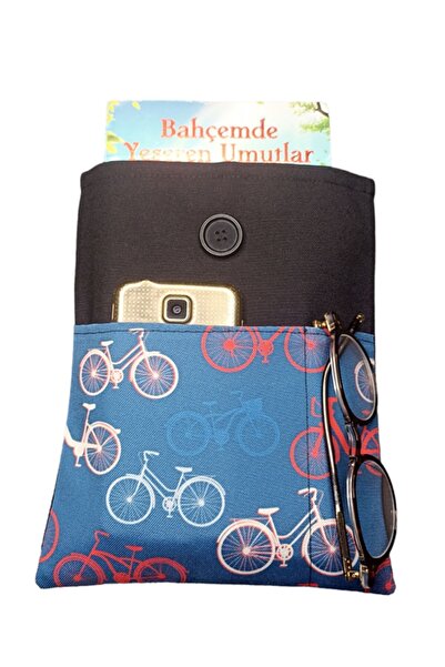 EL YAPIMI Cepli Kitap Kılıfı Kitap Cantasi Kitap Organizer Bisiklet Desenli