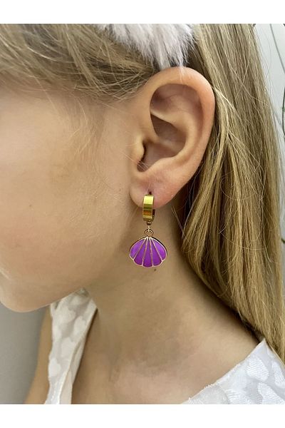 1PARÇAMAVİ Mermaid mermarid steel children's earrings - hook earrings