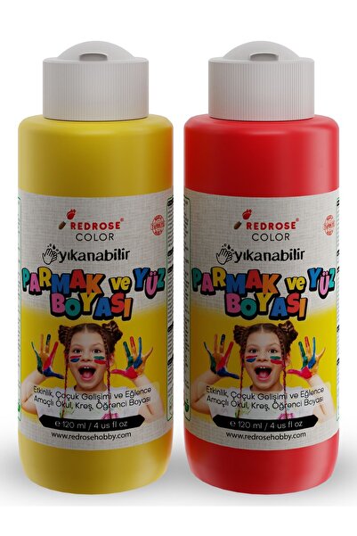 Red Rose Sarı-kırmızı Fanatik Taraftar Yüz Boyası 2'li Set 2x120ml Yıkanabili...
