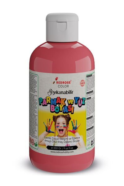 Red Rose Pembe Parmak Boyası 250gr Yıkanabilir, EN-71 Sertifikalı, Toksik İçe...