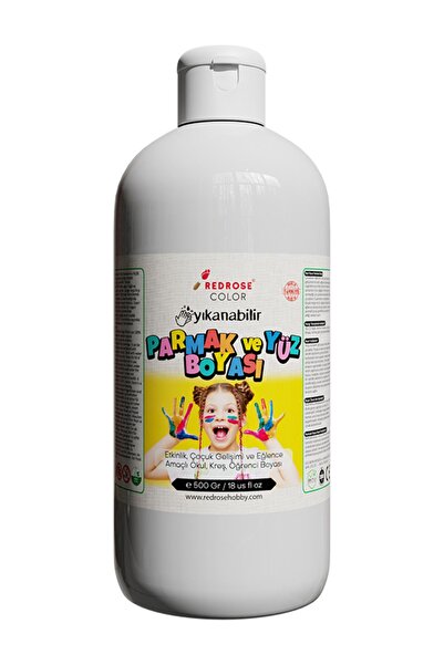 Red Rose Beyaz Parmak Boyası 500gr Yıkanabilir, EN-71 Sertifikalı, Toksik İçe...