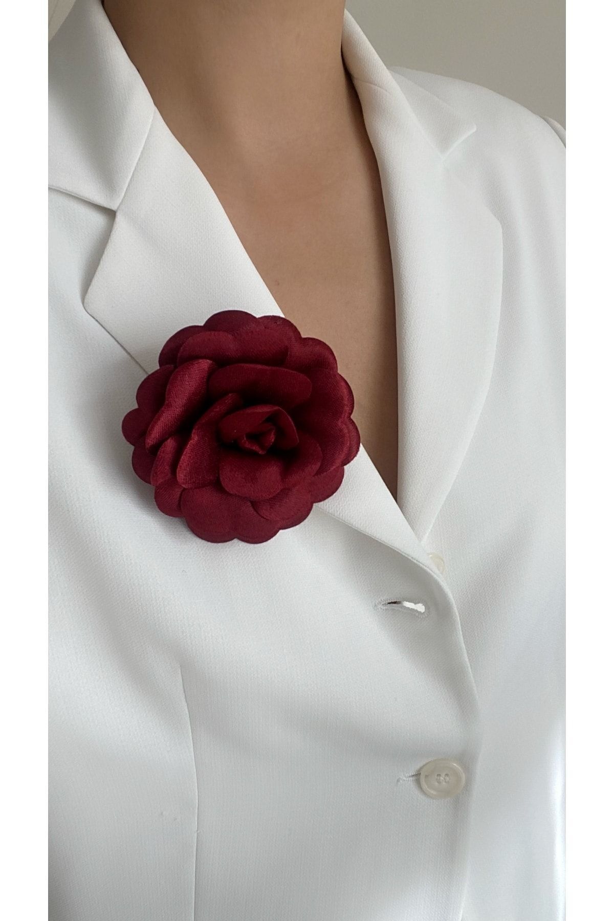 Âlâ Atelier Iğneli Kumaş Çiçek Broş Gül Broş