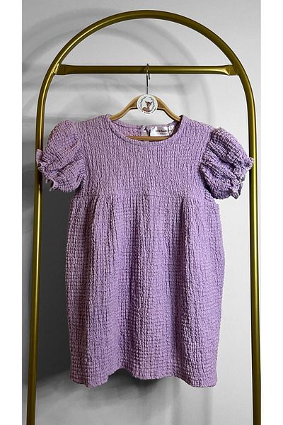 Bambi Kids Balloon Sleeve Detailed Dress