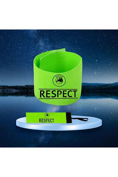 Gök Sports Liga Campionilor Green Highlighter - Bandă și cătușe Captaincy Respect profesional