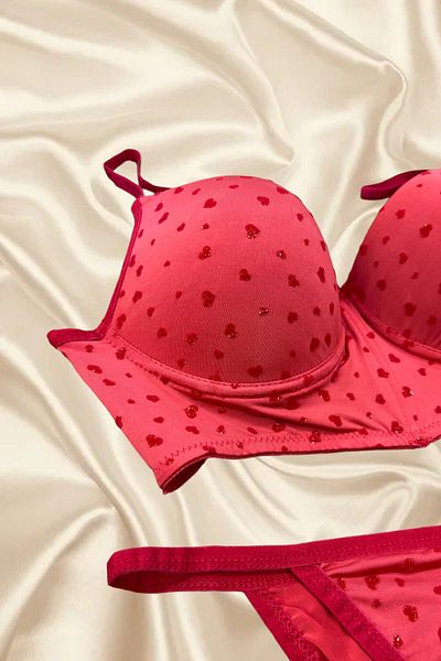 Pi Giyim Supported Flock Printed Bra Set