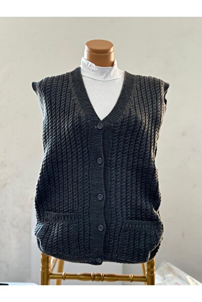 EM&FA TEKSTİL EM&FA سترة الأم المنسوجة ذات الشعر السميك